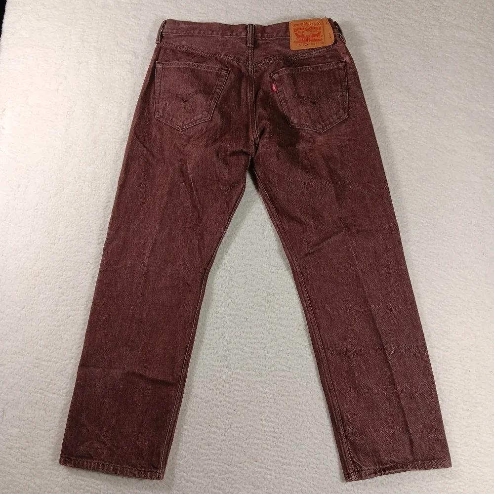 Levis 501xx Jeans Mens 34x30 (32x30) Brown Denim Button Fly Y2K Bat Wing Western